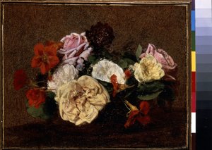 Roses et capucines dans un vase - Ignace Henri Jean Fantin Latour