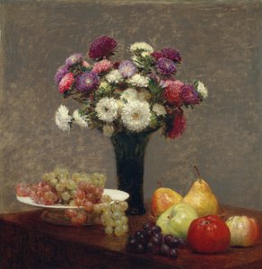 Asters et fruits sur une table, 1868