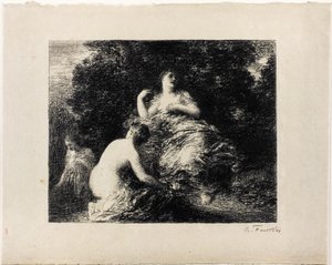 Femmes se Baignant, plaque moyenne - Ignace Henri Jean Fantin Latour