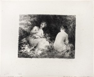 Femmes se baignant, deuxième plaque moyenne - Ignace Henri Jean Fantin Latour