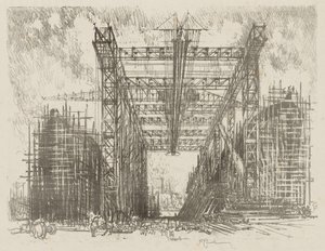 Travail de guerre anglais : La grue (un chantier naval marchand) - Ignace Henri Jean Fantin Latour