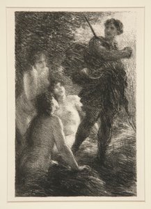 Le crépuscule des dieux: acte III, Siegfried et les filles du Rhin - Ignace Henri Jean Fantin Latour