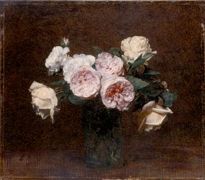 Nature morte: roses roses, blanches et jaunes, 1894 - Ignace Henri Jean Fantin Latour