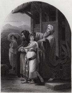 Le départ de Rebekah - Henri Frederic (after) Schopin