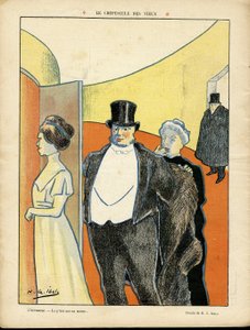 Illustration de H. G. Ibels (1867-1936) dans Le Rire, 27/02/09 - Le crépuscule des anciens - Théâtre, troisième âge, vie des riches - Spectateurs