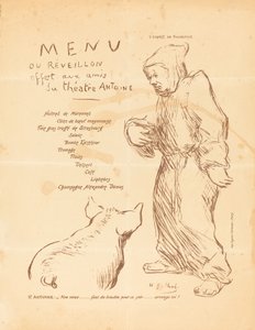 Menu du réveillon offert aux amis du Théâtre Antoine - Henri Gabriel Ibels