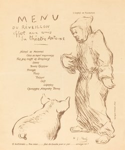 Menu du réveillon offert aux amis du Théâtre Antoine - Henri Gabriel Ibels