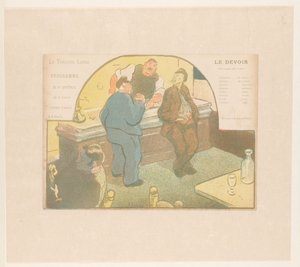 Quatre hommes dans un bistro - Henri Gabriel Ibels