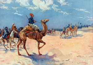 Campagnes du Sahara (1882-1902) : Les tirailleurs algériens du colonel Eu dans les environs d