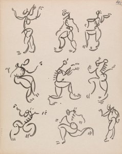 Neuf figures dansantes, en trois registres - Henri Gaudier Brzeska