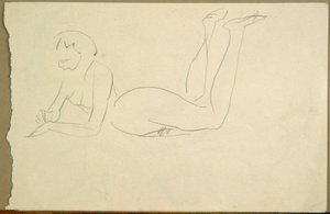 Fille Nue Allongée sur le Sol - Henri Gaudier Brzeska