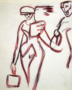 Promeneur avec compagnon - Henri Gaudier Brzeska