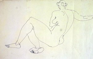 Femme nue allongée de dos