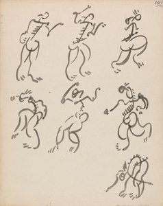 Sept figures dansantes, en trois registres - Henri Gaudier Brzeska