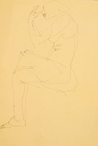 Sophie nue, assise, jambes croisées - Henri Gaudier Brzeska