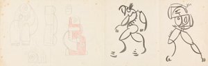 Deux figures dansantes et cinq études pour un groupe mère-enfant - Henri Gaudier Brzeska