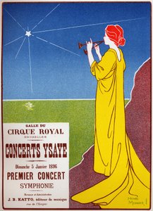 Musique. Concerts Ysaye à Bruxelles. Affiche par H. Meunier, Belgique - Henri Georges Jean Isidore Meunier