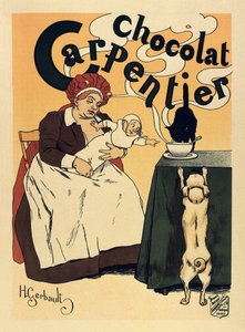 Publicité pour la boisson chocolatée Carpentier, vers 1900