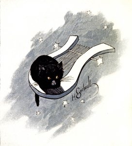 Le Chat Noir, cabaret parisien, vers 1900 (illustration) - Henri Gerbault