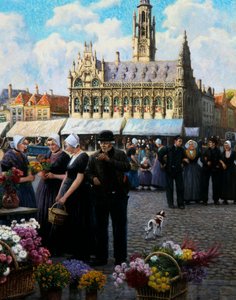 Le marché aux fleurs à Middelburg - Henri Houben