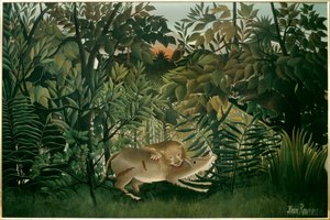 Lion affamé - Henri J.F. Rousseau