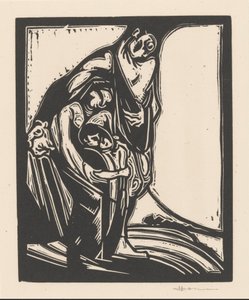 Homme, femme et enfant - Henri Jonas (signed by artist)