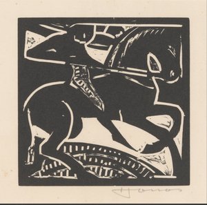 Cavalier sur un cheval - Henri Jonas (signed by artist)