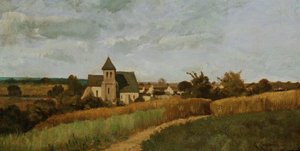 Un village au moment de la récolte - Henri Joseph Harpignies