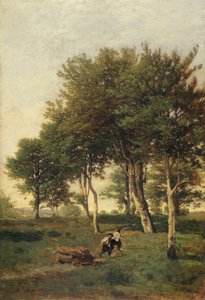 Paysage avec deux garçons portant du bois de chauffage, 1894