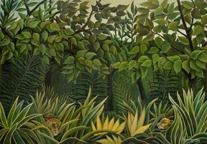 Deux lions en observation dans la jungle, 1909-1910 - Henri Julien Félix Rousseau