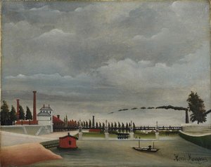 Vue de la passerelle à Passy - Henri Julien Félix Rousseau