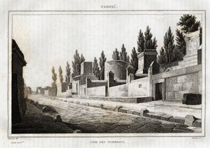 La voie des tombeaux, à Pompéi, gravure par Labrouste, dans « Italie pittoresque », Amable Coste éditeur, Paris - Henri Labrouste