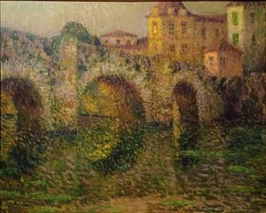 Le pont de Clisson au crépuscule
