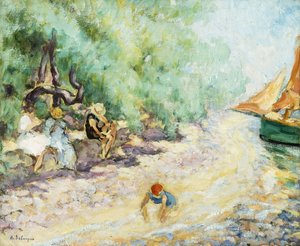 Les baigneuses au bord de la rivière - Henri Lebasque