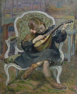 Fille jouant de la mandoline