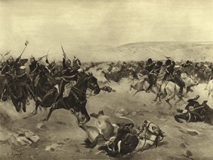 La charge de la brigade lourde, bataille de Balaclava, 1854 - Henri Louis Dupray