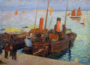 Bateaux dans la baie de Saint-Malo, vers 1910 - Henri Martin