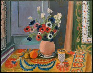 Anémones dans un vase en terre cuite - Henri Matisse
