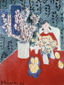 Branches de prunier sur fond vert - Henri Matisse