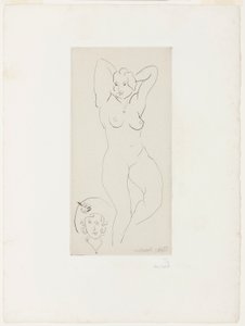 Nu féminin aux bras levés et tête de femme - Henri Matisse