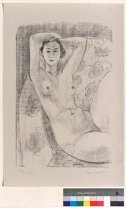 Nu assis dans un fauteuil au décor fleuri - Henri Matisse