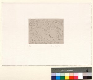 Nu, intérieur fleuri