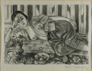 Odalisque en pantalon de satin rouge - Henri Matisse