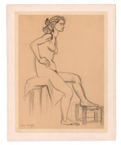Nu féminin assis, un pied sur un tabouret - Henri Matisse