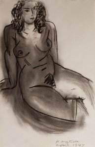 Femme nue assise