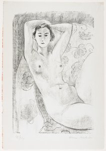 Nu assis dans un fauteuil à décor floral - Henri Matisse