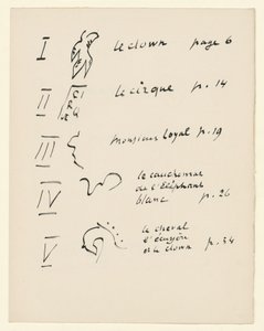 Table des images 1. Extrait de « Jazz ». P. 149 - Henri Matisse