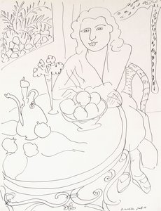 Jeune femme à table - Henri Matisse