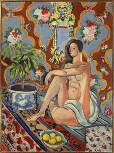 personnage décoratif sur fond ornemental 1925 (huile sur toile) - Henri Matisse