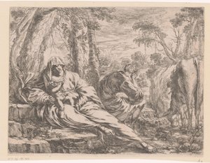 Repos pendant la fuite en Égypte - Henri Mauperché (possibly)